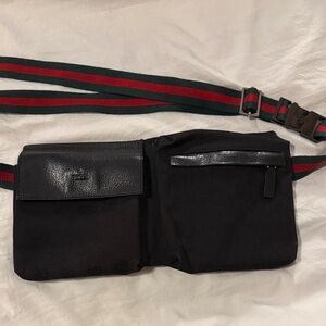 Gucci Black and Green Belt Bag